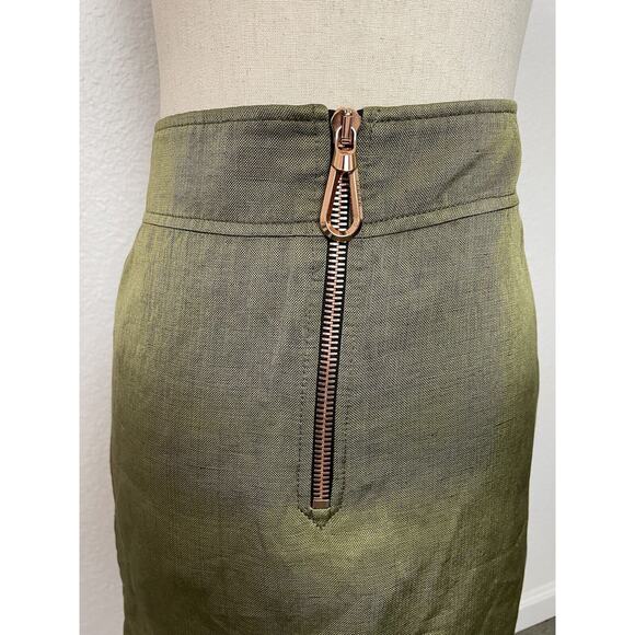 Sandro Paris Mini Skirt Metallic Zip Front Erman - Picture 2 of 8